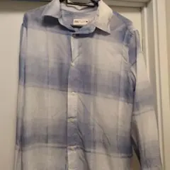 ZARA 青と白のグラデーション長袖シャツ S