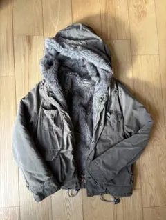 ２wayファー付きオリーブグリーンモッズコート