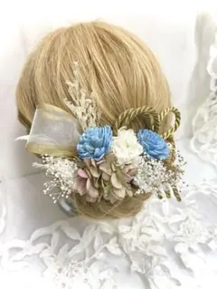 14 卒業式髪飾り　成人式　結婚式　ドライフラワー　ヘアアクセサリー