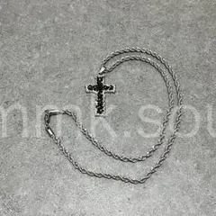 十字架 grunge Cross Silver Necklace Opium