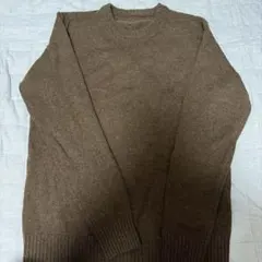 無印良品 ウール100% ブラウン クルーネックセーター Lサイズ