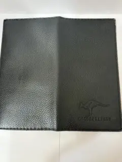 LOCOERDAISHU 手帳カバー ブラック レザー調 カンガルーロゴ