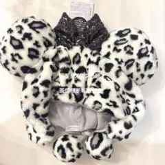 ディズニー　ファンキャップ　レオパード　ヒョウ柄　ミニー　ホワイト