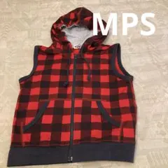 エムピーエス　MPS  ノースリーブパーカー　ベスト　チェック柄　120cm