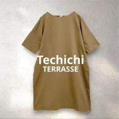タグ付き テチチテラス レースアップ 半袖ワンピース ベージュ M ナチュラルのサムネイル