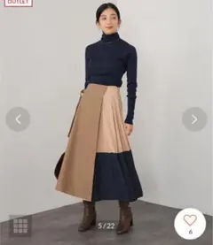 Bou Jeloud（ブージュルード） ラップ風配色プリントプリーツスカートのサムネイル