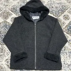 90s Columbia フリース　フーディ　パーカー　ジャケット ファー　短丈