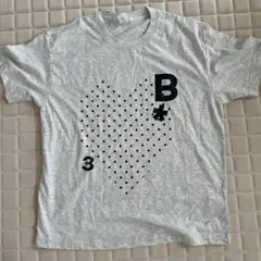 半袖 Tシャツ グレー ドット ハート プリント