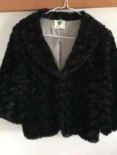 ブージュルードアウターファー風コートボレロ黒フォーマルモコモコパーティ結婚式