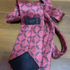 LANVIN 幾何学模様 赤 ネクタイ