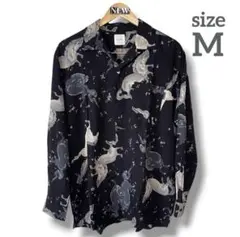 数回着用✝️長袖シャツ 柄シャツ カールヘルム レトロ ピンクハウスのサムネイル