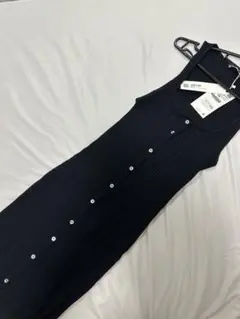 ZARA 黒 リブ編み ワンピース