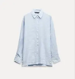 ZARA オーバーサイズ　リネン100%シャツ