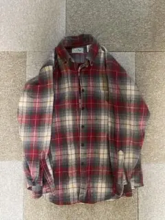 80s USA製 L.L.Bean ウールシャツ チェック ヴィンテージ