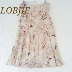 美品 ロブジェ プリーツ ロングスカート エレガント フェミニン ボタニカル