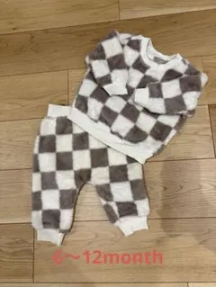 baby GAP チェック柄もこもこスウェットセットアップ　6-12ヶ月