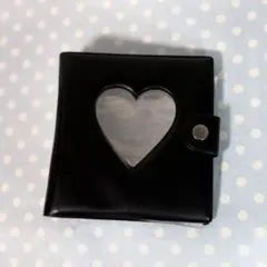 スリコ PVC トレカバインダー 黒 ハート ブラック リフィル付 3Coins