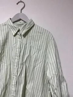 LAKOLE 袖シャーリングシャツ ベージュ ストライプ