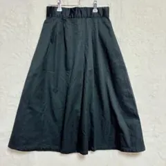 アースミュージック&エコロジー　黒 フレアロングスカートL ウエスト後ろゴムOL