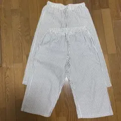 ユニクロ コットンリラコ シアサッカー・ストライプ グレー　２枚セット　M