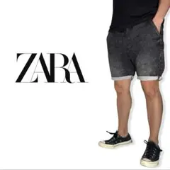 ZARA｜スウェットデニムイージーショーツXLザラジェギング好きにも