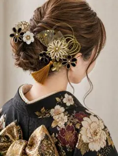 成人式　結婚式　七五三　つまみ細工　髪飾り　ヘッドドレス　ヘッドパーツ