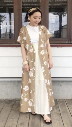 FREAK'S STORE フラワープリントカシュクールワンピース