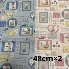 シーチング生地 スーちゃん　ブルー　きなり　セット