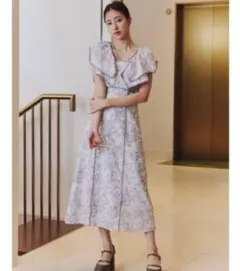 snidel ワンピース ラッフルカラーパイピングワンピース