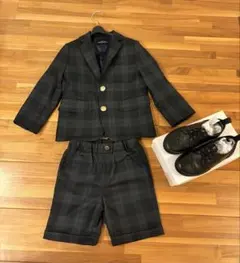 卒園式・入学式　フォーマルスーツ・靴セット　115 グリーンレーベル