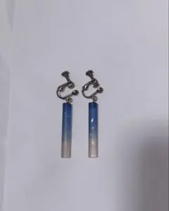 イヤリング 青 ハンドメイド 星