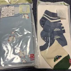 【未使用】UNIQLO BABY アヒル刺繍シャツと靴下セット