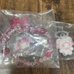 サンリオマイメロディーふわふわスノーめじるし&キラキラチャーム