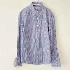 GEEN LABEL RELAXING 長袖 ストライプ シャツ S ブルー