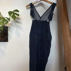 ニコアンド　いちご　刺繍　デニムオーバーオール Mサイズ