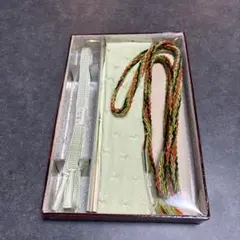 緑色リボンと編み込み帯締めセット