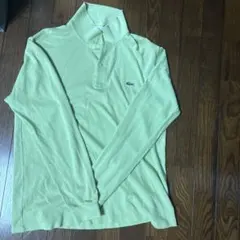 00s LACOSTE ラコステ 長袖ポロ ライトグリーン 4 ペルー製