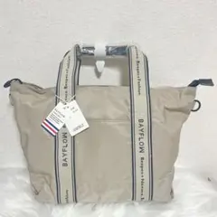 新品 BAYFLOW ロゴTP2WAYトートバッグ ベージュ　ショルダーバッグ