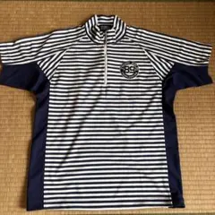 極美品】PEARLY GATES ハーフジップ 半袖シャツ ブラック サイズ6