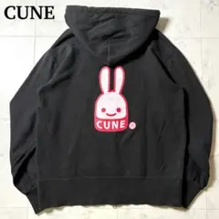 キューン　CUNE パーカー　ジップパーカー　グレー　バックプリント　y2k 安い 価格ファッション - キューン CUNE パーカー ジップパーカー