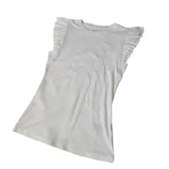 【新品未使用】Gap フリル袖 リブカットソー Sサイズ ホワイト　ギャップ　夏