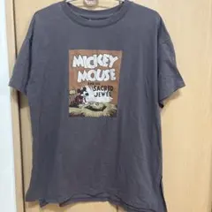 Disney ミッキーマウス プリントTシャツ チャコールグレー