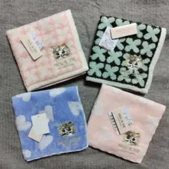 ４枚 新品 ポール&ジョー ヌネット 猫 ハンドタオル