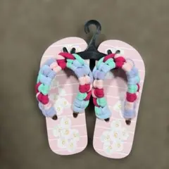 カラフル花柄布製ストラップサンダル 17cm