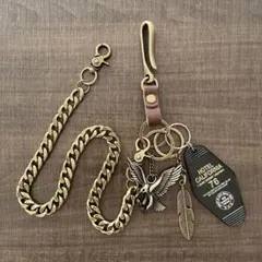 キーホルダー　アメカジ　ウォレットチェーン　ストリート　ゴールド　ヴィンテージ