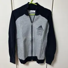 adidas ジップアップセーター 03 グレー/ネイビー