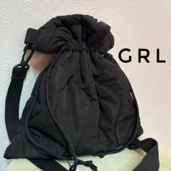 GRL グレイル　ショルダーバッグ　巾着バッグ　キルティングバッグ　ブラック