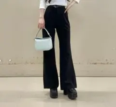 ネイビー フレアパンツ ハイウエスト