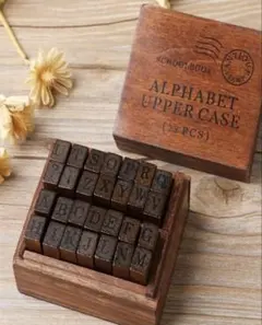 アンティーク‪☆木製★スタンプセット♡♡♡ 新品未使用インク付き✩.*˚