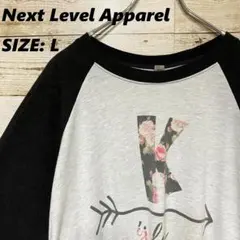 ✨Next Level Apparel✨ラグランTシャツ 長袖 グレー 黒のサムネイル